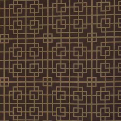 Tissu en toile - motif géométrique sur fond marron 220 g/m²