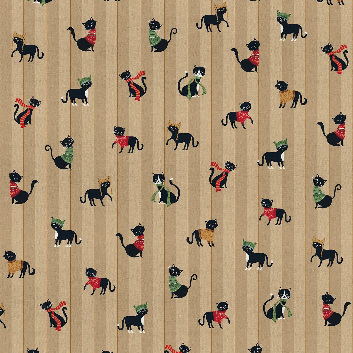 Image de chats en tissu toile avec des écharpes – disponible en ligne chez Šarlotes audumi