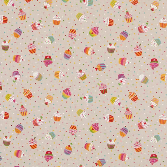 Image with Canvas fabric - cupcakes 200 g/m² – available at Charlotte fabrics