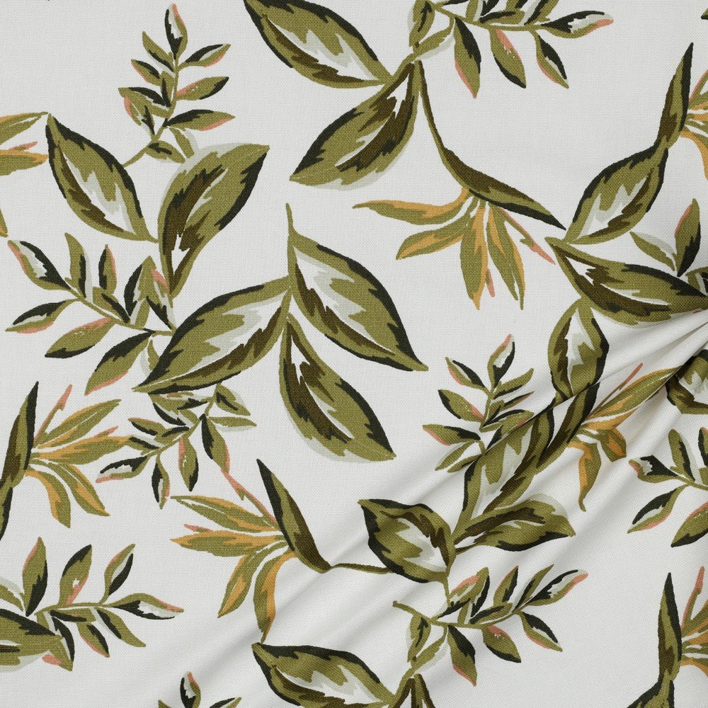 Tissu canvas - feuilles sur fond blanc 225 g/m² (Copie)