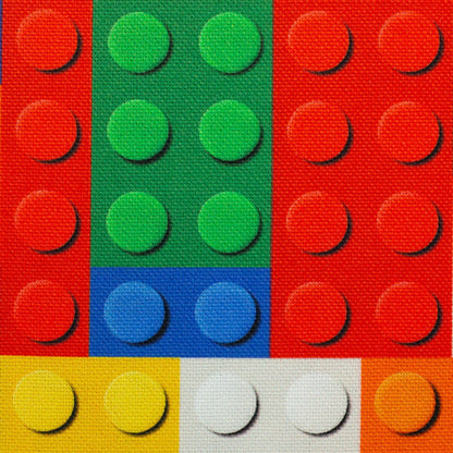 Image de tissu canevas inspiré de Lego 230 g/m² – disponible chez Šarlotes audumi