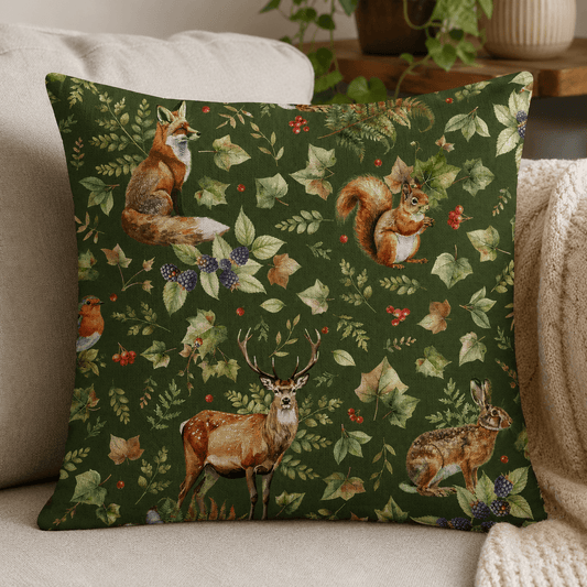 Image avec tissu canvas - animaux de la forêt 200 g/m² – disponible chez Šarlotes audumi