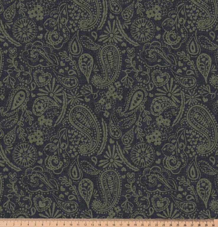 Image d’un tissu canvas à motif en forme de reins, 200 g/m², disponible chez Šarlotes audumi