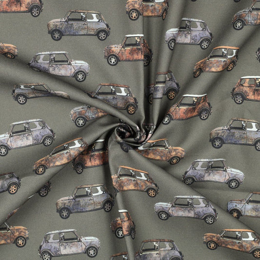 Attēls ar Kanvas audums - retro auto 225 g/m² – pieejams Šarlotes audumi