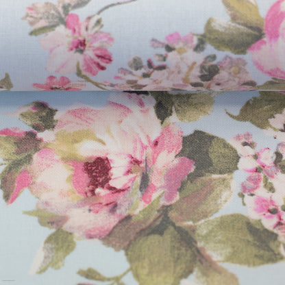 alt
Tissu canevas avec roses sur fond bleu clair 200 g/m²