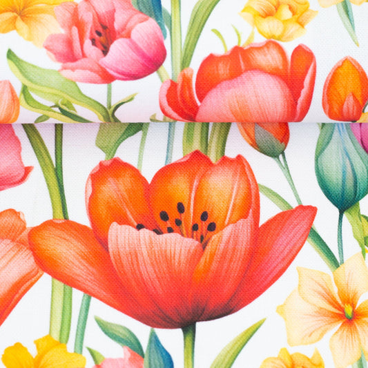 Kanvas audums - tulpes 210 g/m²