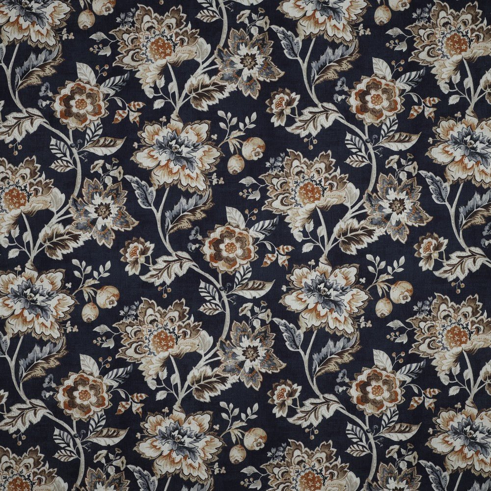 Image de toile canvas à fleurs sur fond bleu foncé 190 g/m² – disponible chez Šarlotes audumi
