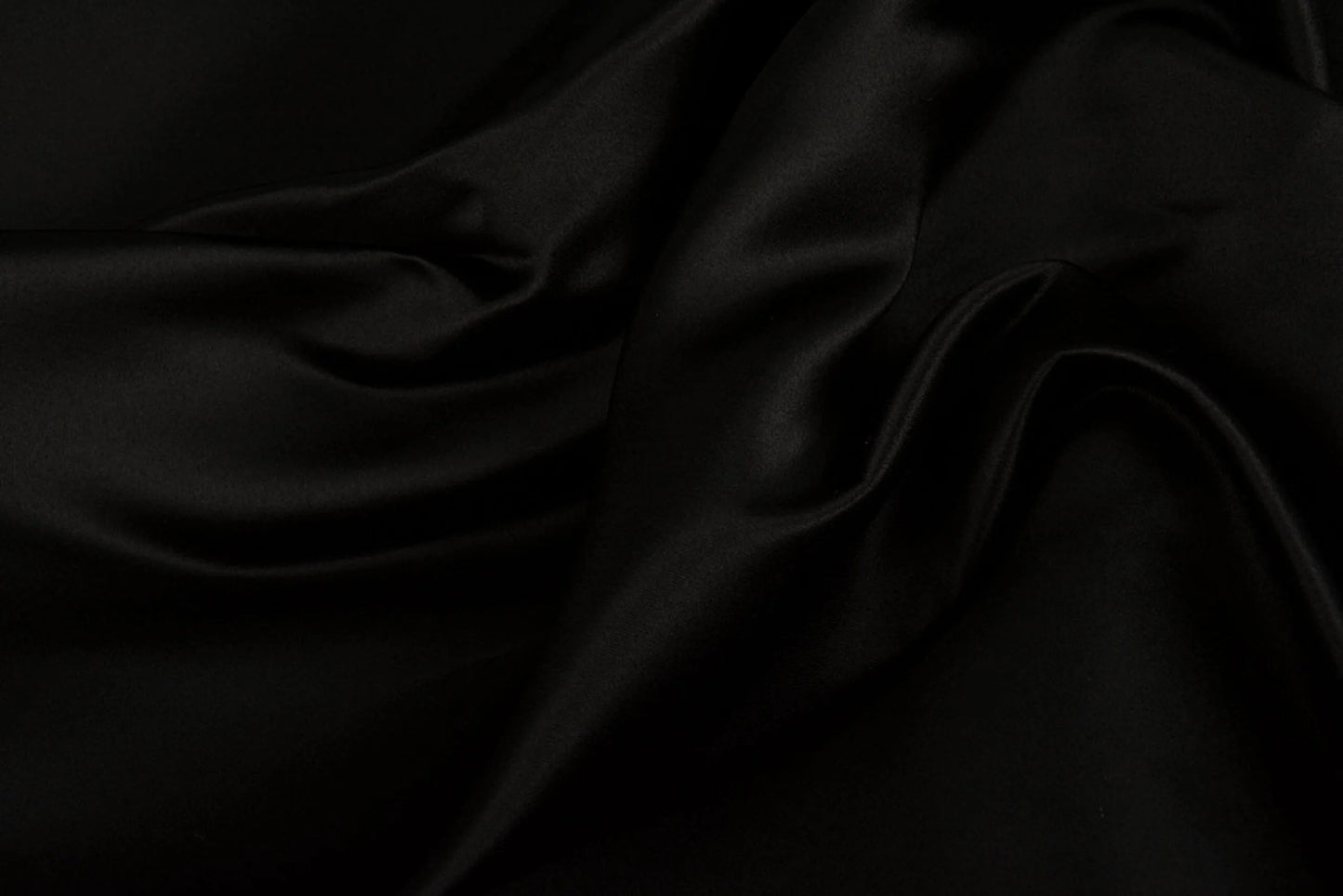 Satin pour robe de mariée - noir 170 g/m²