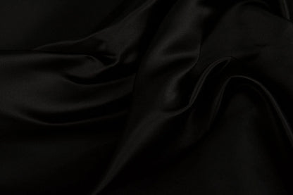 Satin pour robe de mariée - noir 170 g/m²