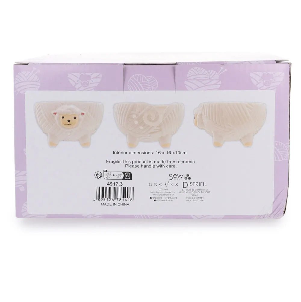 Bol à laine en céramique, mouton blanc Sew Tasty – disponible chez Charlotte Tissus