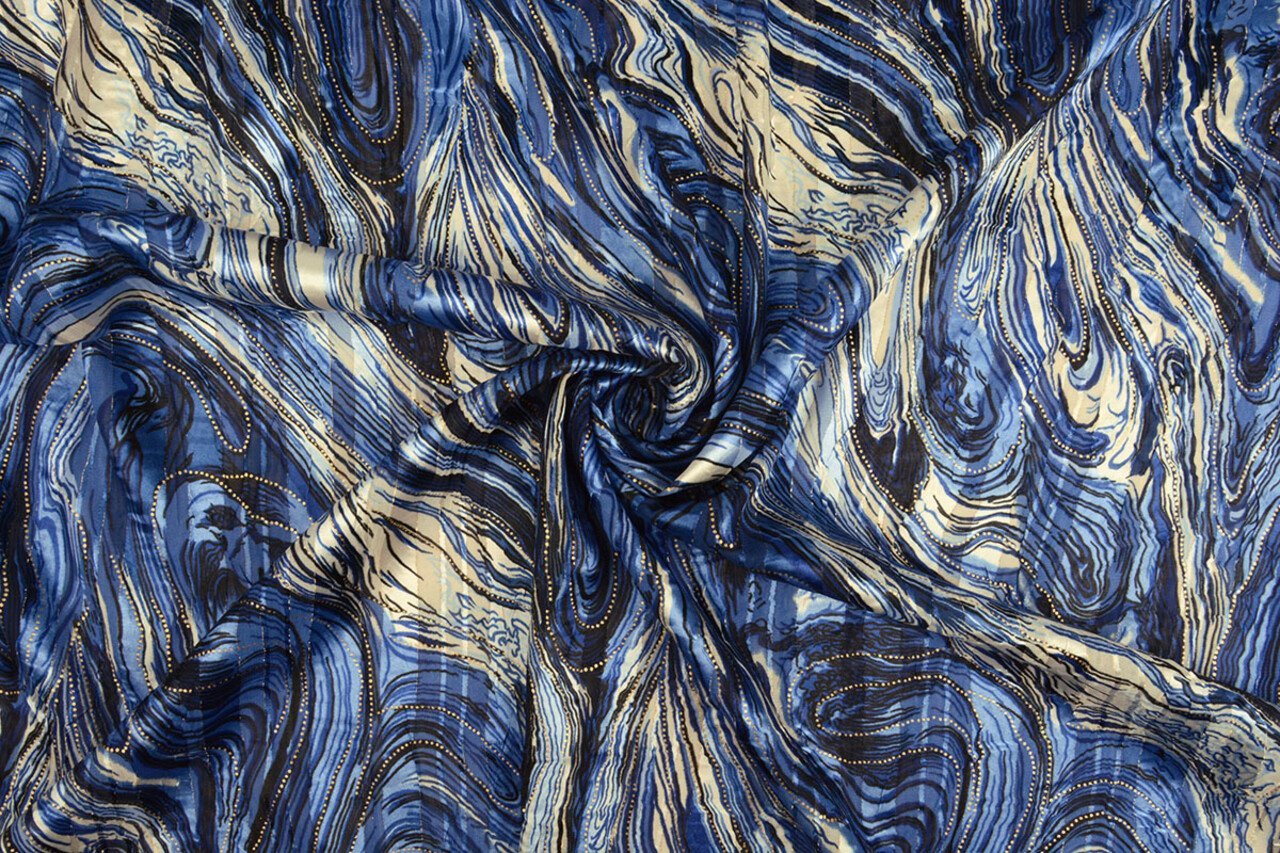 Tissu pour robe à effet métallisé - ciel nocturne 110 g/m² – disponible chez Šarlotes audumi