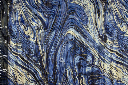 Image avec tissu pour robes à effet métallisé - ciel nocturne 110 g/m² – disponible chez Šarlotes audumi