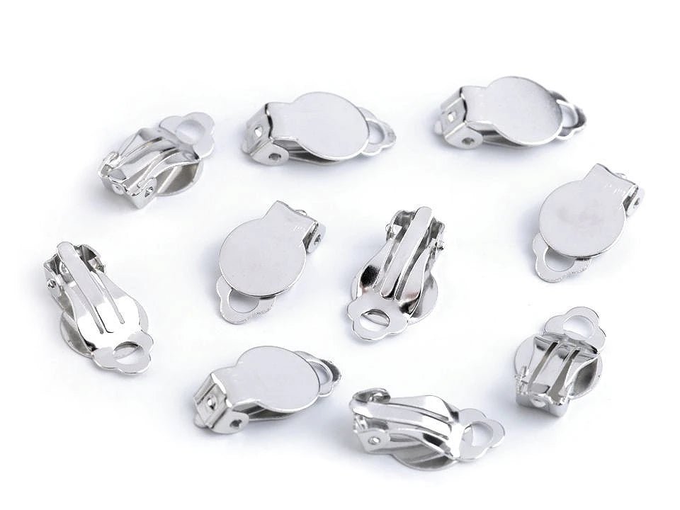 Attaches pour boucles d’oreilles 10×18 mm, couleur platine, 10 pièces.