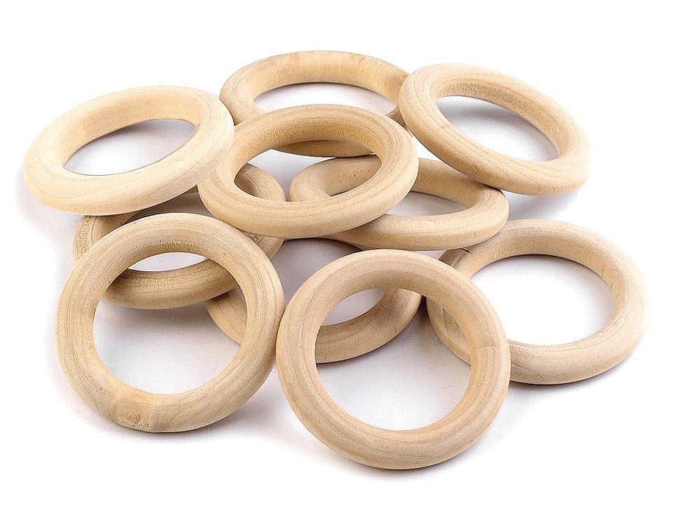 Anneau en bois Ø49 mm, 10 pièces – brut