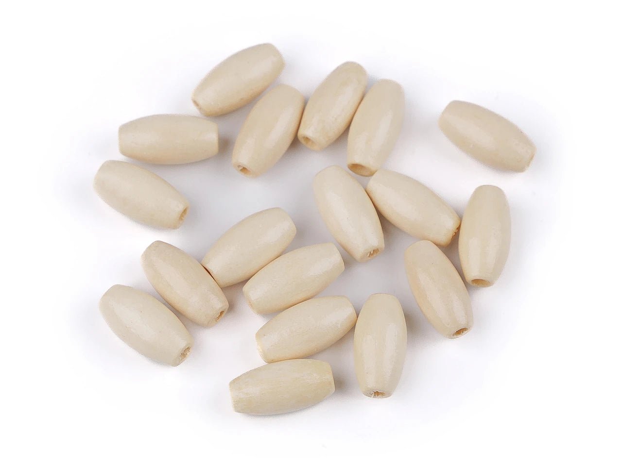 Perles en bois en forme d’olive 7x15 mm – couleur naturelle |5 g.