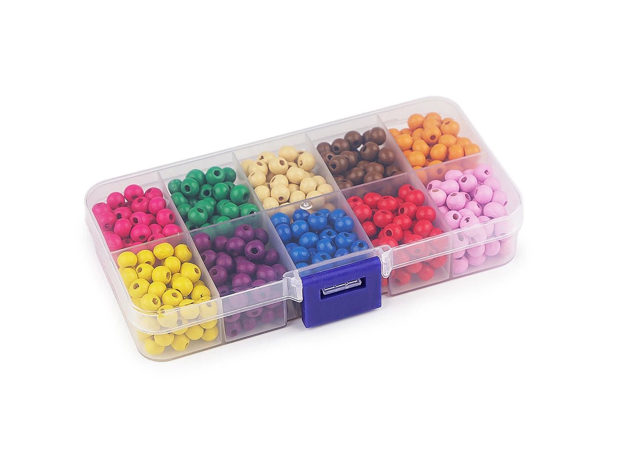 Photo d'un coffret de perles en bois (mix) disponible chez Šarlotes audumi