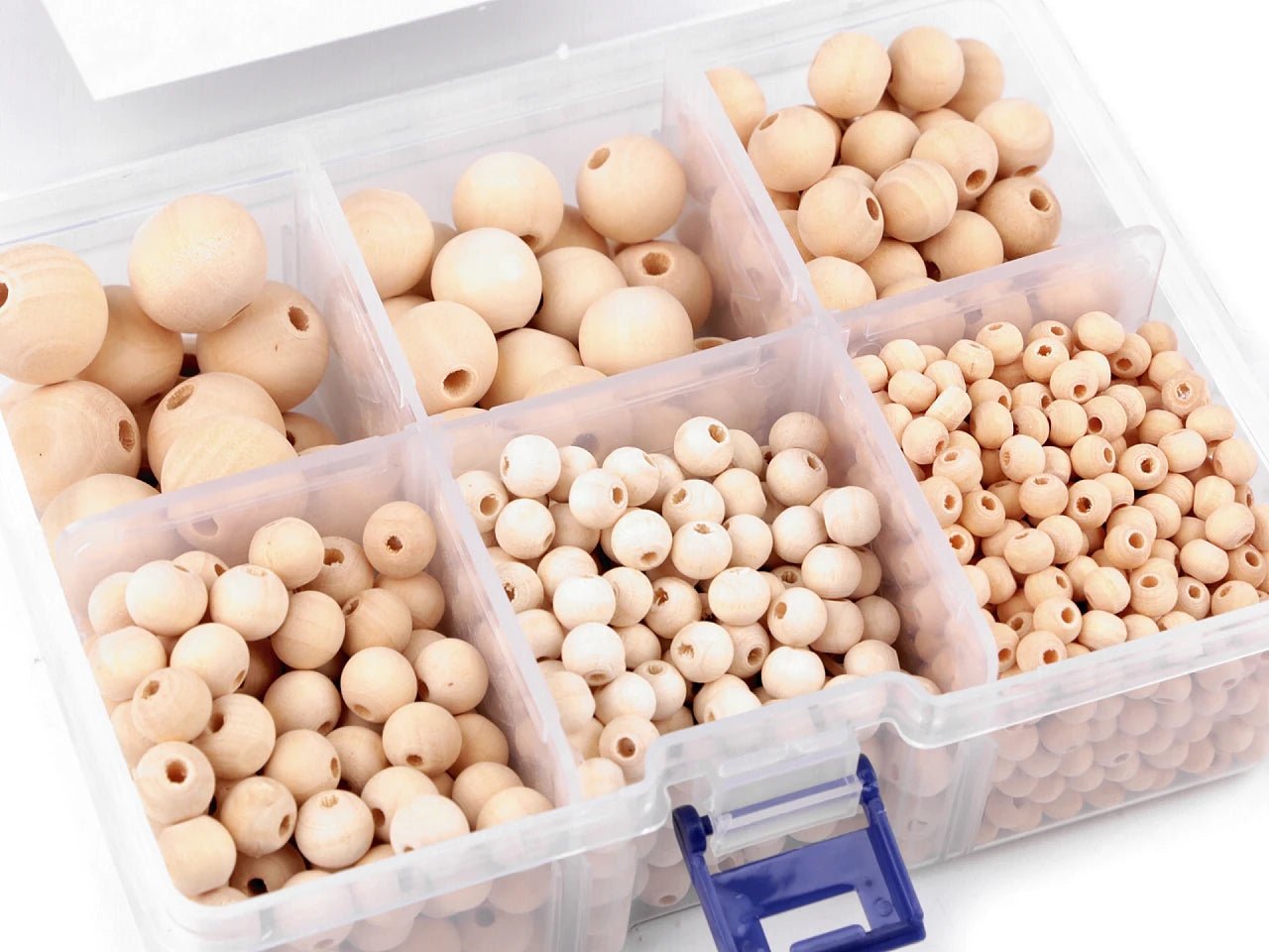Set de perles en bois en boîte |Ø 6–20 mm | 1100 pièces