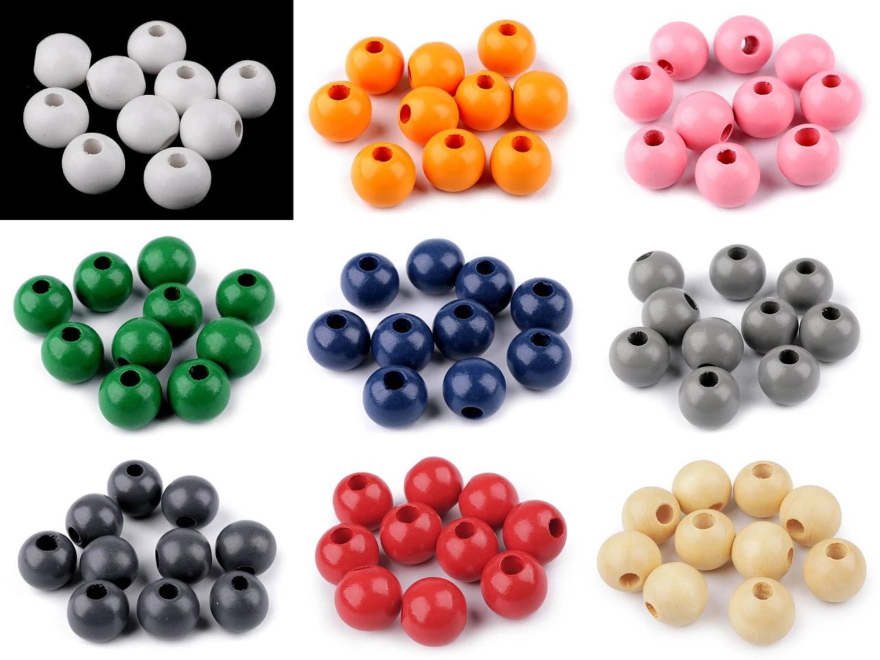 Perles en bois Ø 25 m 10 pièces | de différentes teintes