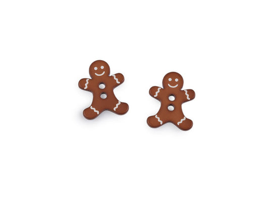 Image of Wooden buttons 16 mmx20 mm - gingerbread man – available at Šarlotes audumi