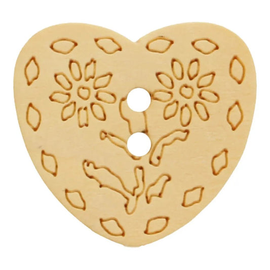 Bouton en bois 20 mm - cœur