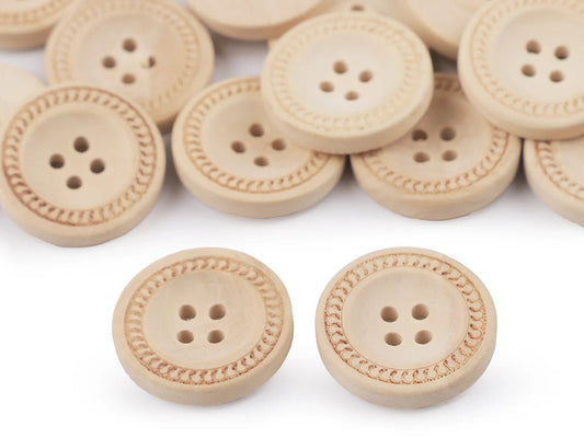 alt
Image de boutons en bois à 4 trous, 23 mm – disponible chez Šarlotes audumi