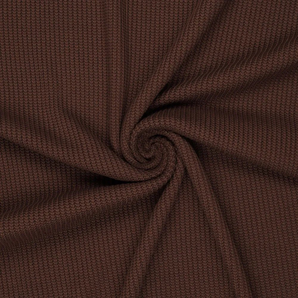 Image de la maille en coton - ton chocolat 500 g/m² – disponible chez Šarlotes audumi