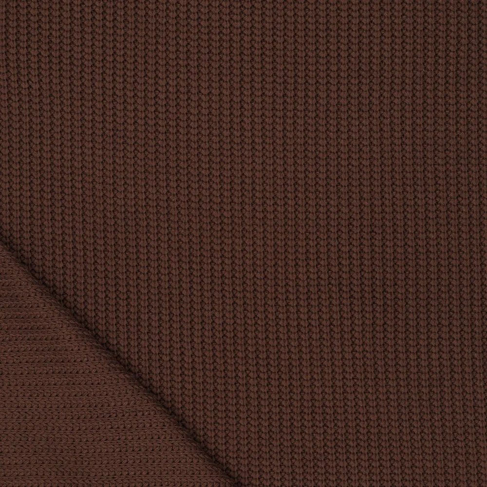 Image d’un tricot en coton - ton chocolat 500 g/m² – disponible chez Šarlotes audumi