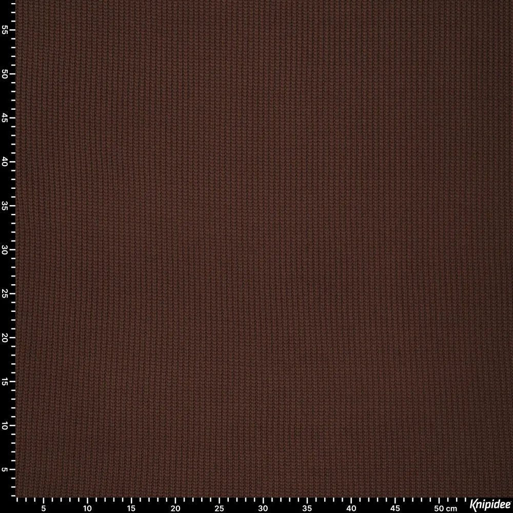 Image de maille en coton, ton chocolat 500 g/m² – disponible chez Šarlotes audumi