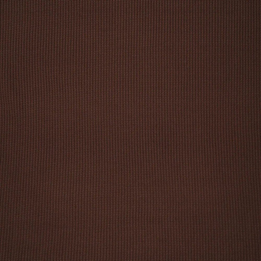 Image du tissu en maille de coton, ton chocolat, 500 g/m² – disponible chez Šarlotes audumi