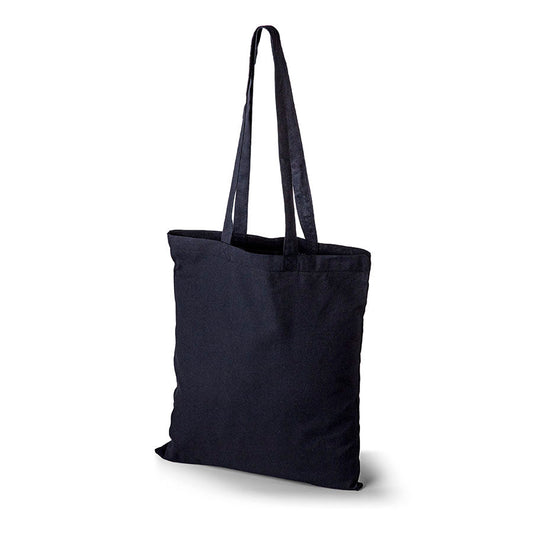 Sac en tissu en coton 38 x 42 cm 140 g/m² à longues anses - noir – disponible chez Šarlotes audumi