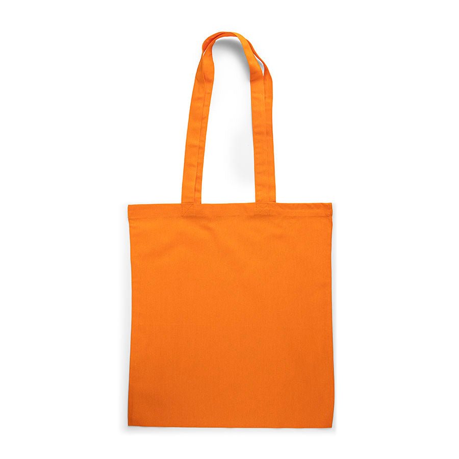 Image d’un sac en coton avec longues anses 38 x 42 cm 140 g/m² - orange – disponible chez Šarlotes audumi