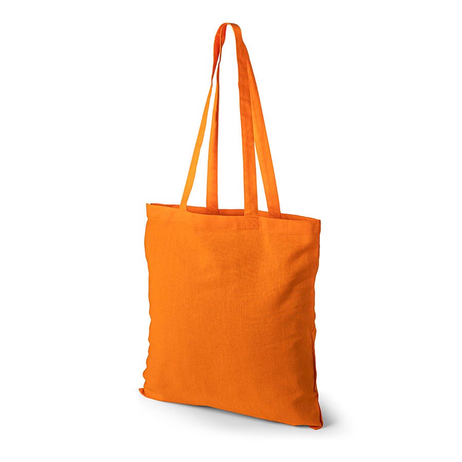 Image d'un sac en tissu coton à longues anses 38 x 42 cm 140 g/m² - orange – disponible chez Šarlotes audumi
