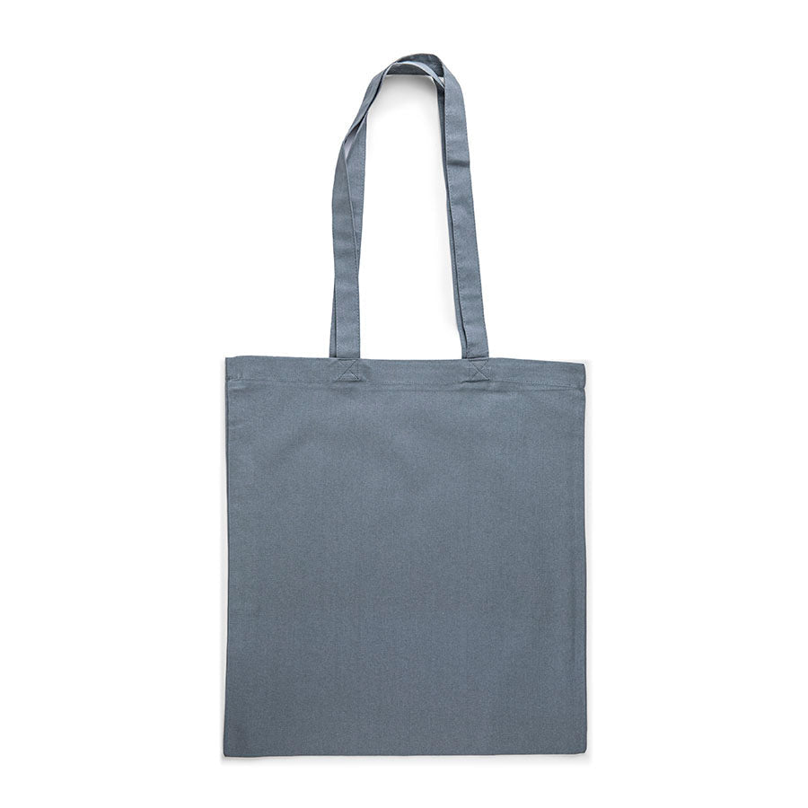 Image avec sac en tissu coton à longues anses 38 x 42 cm 140 g/m² - gris – disponible chez Šarlotes audumi