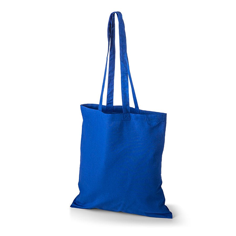Image d’un sac en tissu coton à longues anses 38 x 42 cm 140 g/m² - bleu bleuet – disponible chez Šarlotes audumi