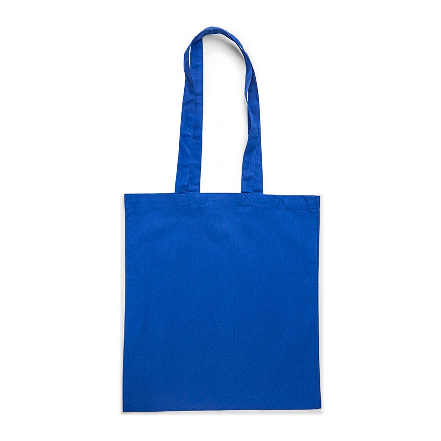 Image d'un sac en coton avec longues anses 38 x 42 cm 140 g/m² - bleu bleuet – disponible chez Šarlotes audumi