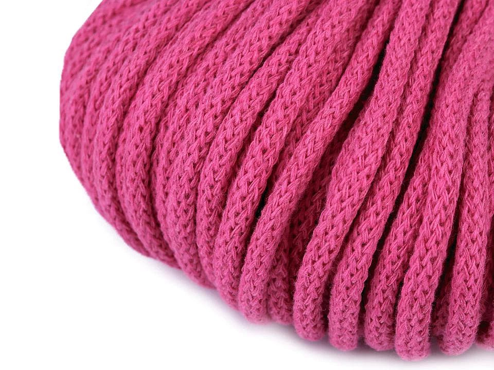 Corde en coton 5 mm - fuchsia (lot de 10 m)