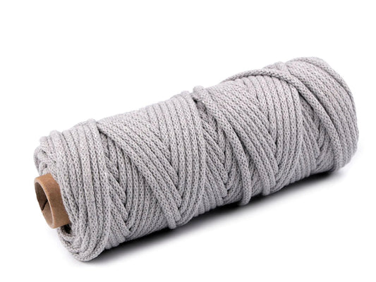 Corde en coton 5 mm (pack de 50 m) - grise