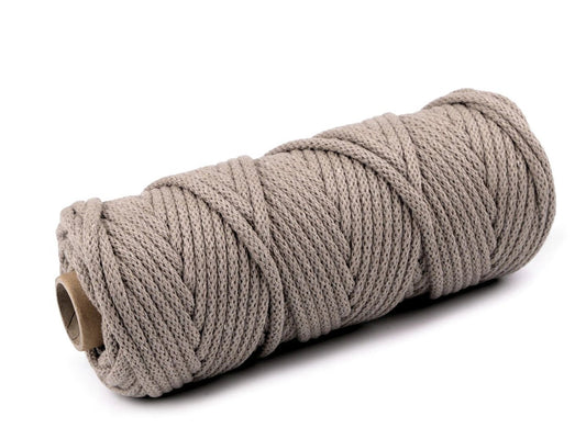 Cordon en coton 5 mm - brun clair (rouleau de 50 m)