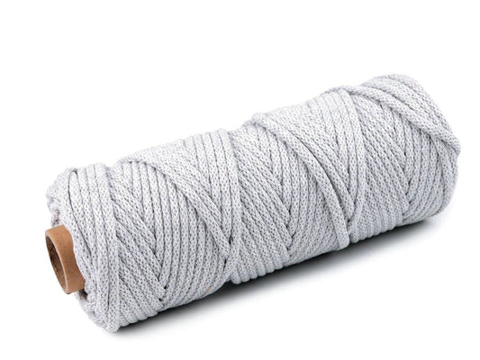 Cordon en coton 5 mm - gris très clair