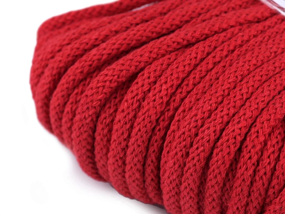 Corde en coton 5 mm - rouge (rouleau de 50 m)