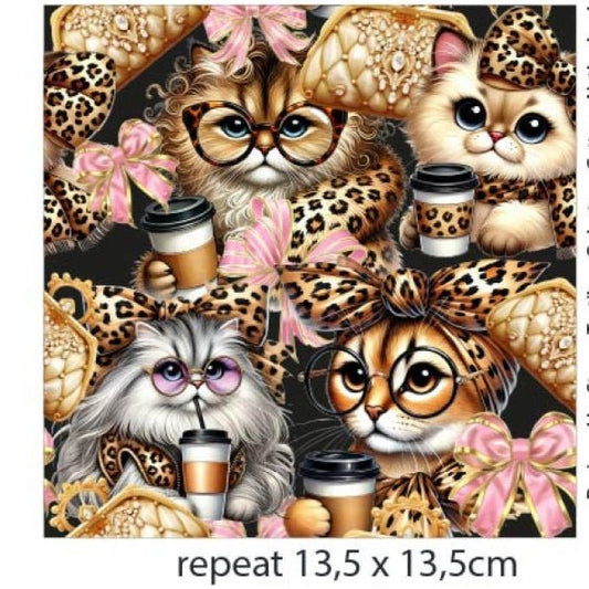 Image with Cotton loopback knit with insulation - fashion cats 250 g/m² – available at Charlotte's Fabrics