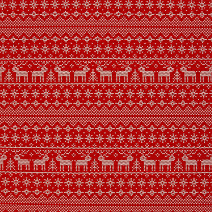 Image en maille boucle en coton avec isolation – motif de Noël – disponible en ligne chez Charlotte’s Fabrics