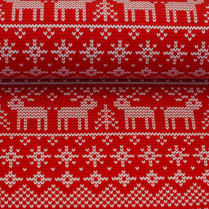Image en maille boucle en coton avec isolation – motif de Noël – disponible en ligne chez Charlotte’s Fabrics