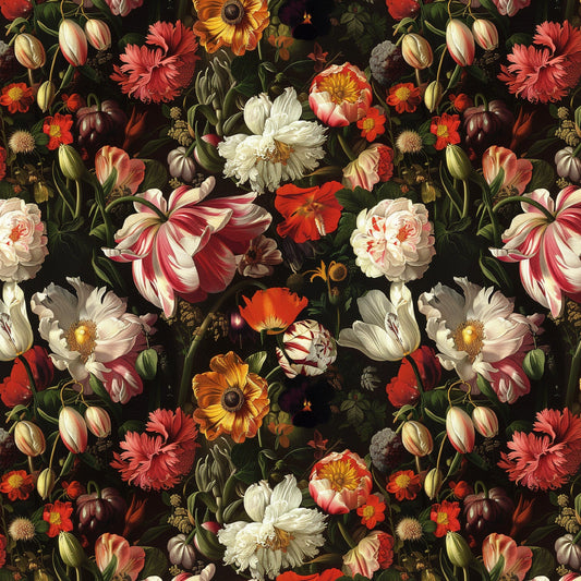Image avec tricot bouclé en coton à fleurs baroques – disponible en ligne chez Charlotte Tissus