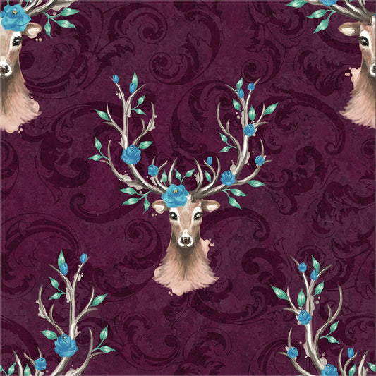 Image de jersey bouclette en coton « Forêt magique » – disponible en ligne chez Šarlotes audumi