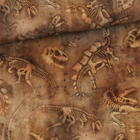 Image of cotton loopback knit - dinosaur fossils 250 g/m² – available at Šarlote Fabrics