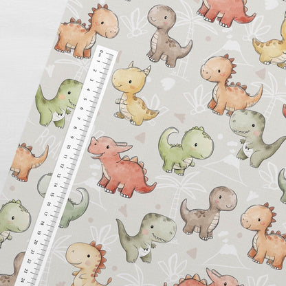 Image de jersey à boucle en coton - petits dinosaures sympathiques 250 g/m² – disponible chez Šarlotes audumi