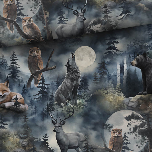 Image of cotton loopback knit - howling wolf 250 g/m² – available at Šarlotes audumi