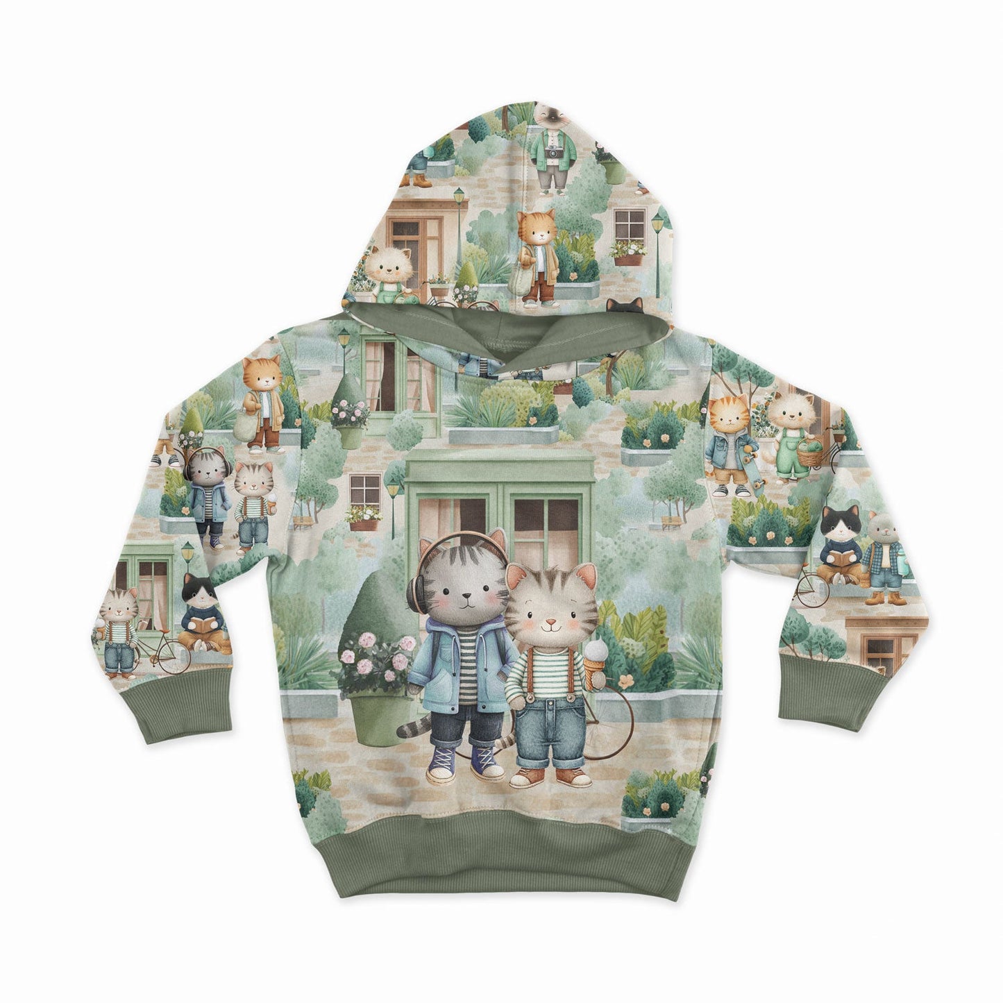 Image avec tissu en jersey bouclette de coton - vie de chat en ville 250 g/m² – disponible chez les tissus Charlotte