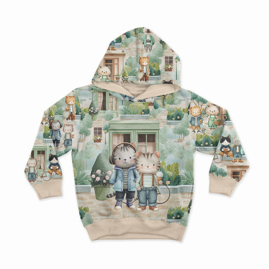 Image of cotton loopback knit - cat life in the city 250 g/m² – available at Charlote's Fabrics